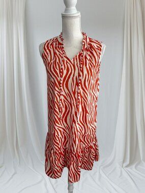 MILLENIUM Orange Animal Print Swing Dress Size Small